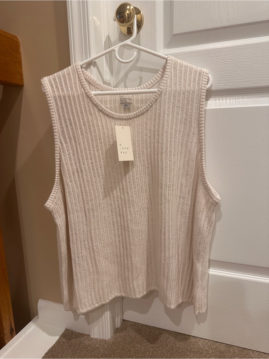 a new day Tops - a new day Cream Ribbed Sleeveless Knit Tank